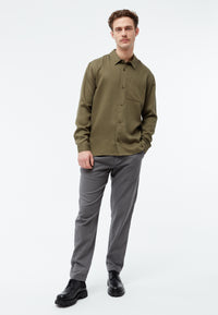 Givn Berlin Overshirt GBKEITH aus TENCEL™ Buttoned Shirt Khaki