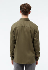 Givn Berlin Overshirt GBKEITH aus TENCEL™ Buttoned Shirt Khaki