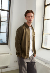 Givn Berlin Overshirt GBKEITH aus TENCEL™ Buttoned Shirt Khaki