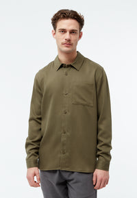 Givn Berlin Overshirt GBKEITH aus TENCEL™ Buttoned Shirt Khaki