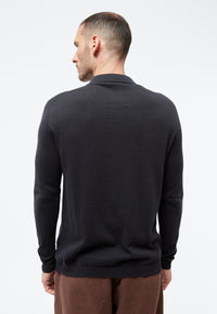 Givn Berlin Polo-Strickpullover GBLINO aus Bio-Baumwolle Sweater Black