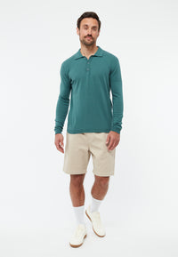 Givn Berlin Polo-Strickpullover GBLINO aus Bio-Baumwolle Sweater Graphite Green