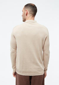 Givn Berlin Polo-Strickpullover GBLINO aus Bio-Baumwolle Sweater Oat Beige