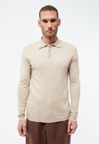 Givn Berlin Polo-Strickpullover GBLINO aus Bio-Baumwolle Sweater Oat Beige