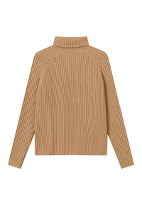 Givn Berlin Rollkragen-Strickullover CASSIA aus recycelter Wolle Sweater Camel Beige