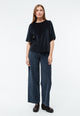 Givn Berlin Samtbluse GBJANKA aus Bio-Baumwolle mit Puffärmeln Blouse Dusty Blue