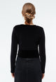 Givn Berlin Samtoberteil GBHAILEY mit Wickeloptik Longsleeve Black