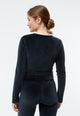 Givn Berlin Samtoberteil GBHAILEY mit Wickeloptik Longsleeve Dusty Blue