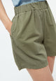 Givn Berlin Shorts GBCLEMENTINE aus Bio-Baumwoll Seersucker Shorts Faded Olive (Structure)