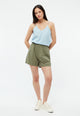 Givn Berlin Shorts GBCLEMENTINE aus Bio-Baumwoll Seersucker Shorts Faded Olive (Structure)