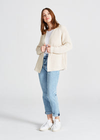 Strickjacke BEVERLEY aus Bio-Baumwolle - Light Beige