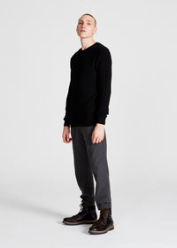 Organic Cotton Knit Sweater ADRIAN - Black