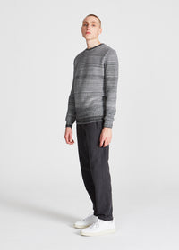 Strickpullover ADRIAN aus Bio-Baumwolle - Black / White (Melange)