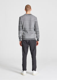 Strickpullover ADRIAN aus Bio-Baumwolle - Black / White (Melange)