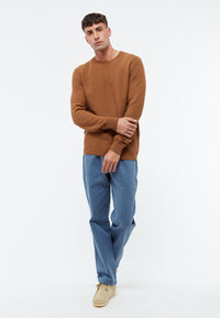Givn Berlin Strickpullover ADRIAN aus Bio-Baumwolle Sweater Caramel Brown