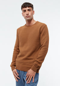 Givn Berlin Strickpullover ADRIAN aus Bio-Baumwolle Sweater Caramel Brown