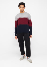 Givn Berlin Strickpullover DALE aus recycelter Wolle Sweater Grey / Red / Black
