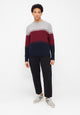Givn Berlin Strickpullover DALE aus recycelter Wolle Sweater Grey / Red / Black