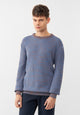 Givn Berlin Strickpullover GBAIDEN relaxed aus Bio-Baumwolle Sweater Beige / Blue (Melange)