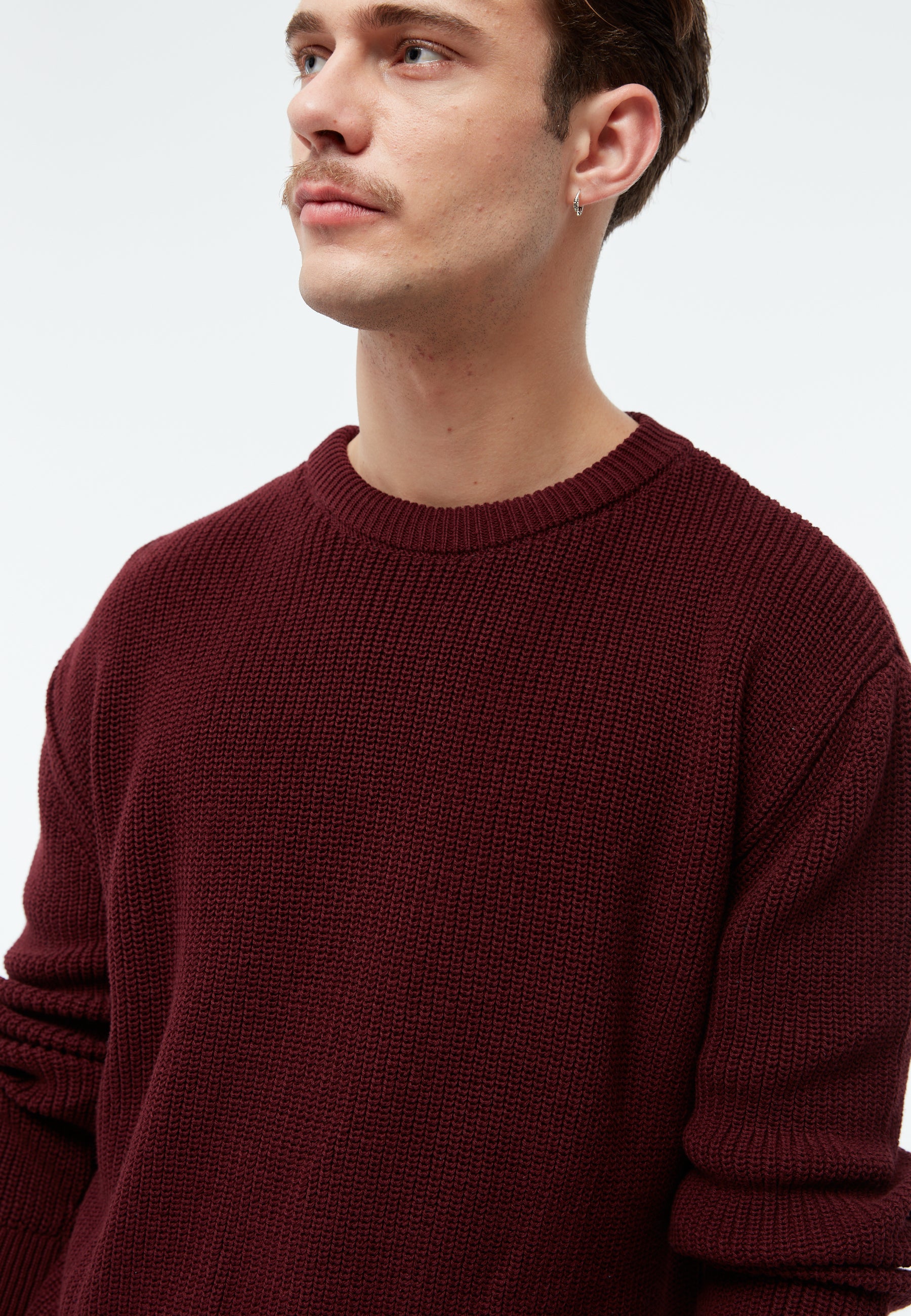 Givn Berlin Strickpullover GBBRENDAN loose Fit aus Bio-Baumwolle Sweater Burgundy