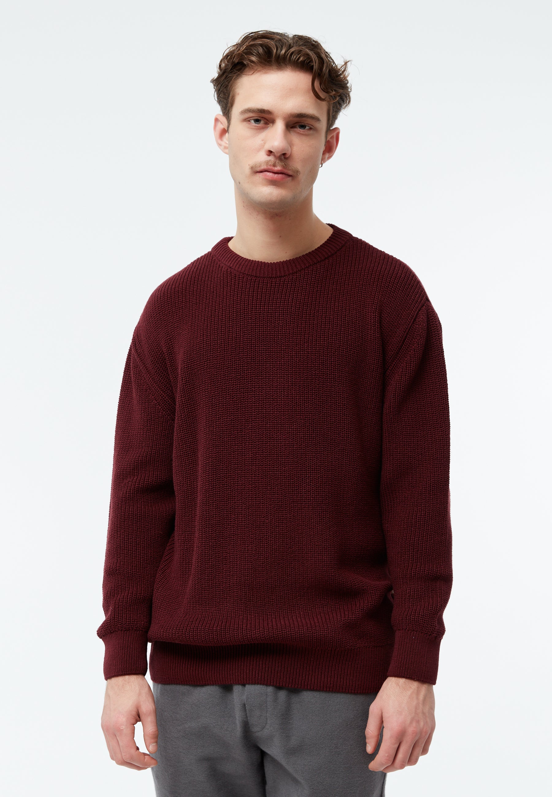 Givn Berlin Strickpullover GBBRENDAN loose Fit aus Bio-Baumwolle Sweater Burgundy