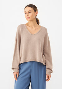 Givn Berlin Strickpullover GBLINNEA relaxed Fit aus Bio-Baumwolle Sweater Light Brown