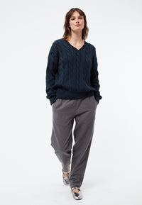 Givn Berlin Strickpullover GBRAMEA mit Zopfmuster aus Bio-Baumwolle Sweater Midnight Blue