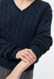 Givn Berlin Strickpullover GBRAMEA mit Zopfmuster aus Bio-Baumwolle Sweater Midnight Blue