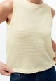 Givn Berlin Stricktop GBSHIRLEY cropped aus Bio-Baumwolle im Jacquard Muster Top Creamy Yellow (Jacquard)