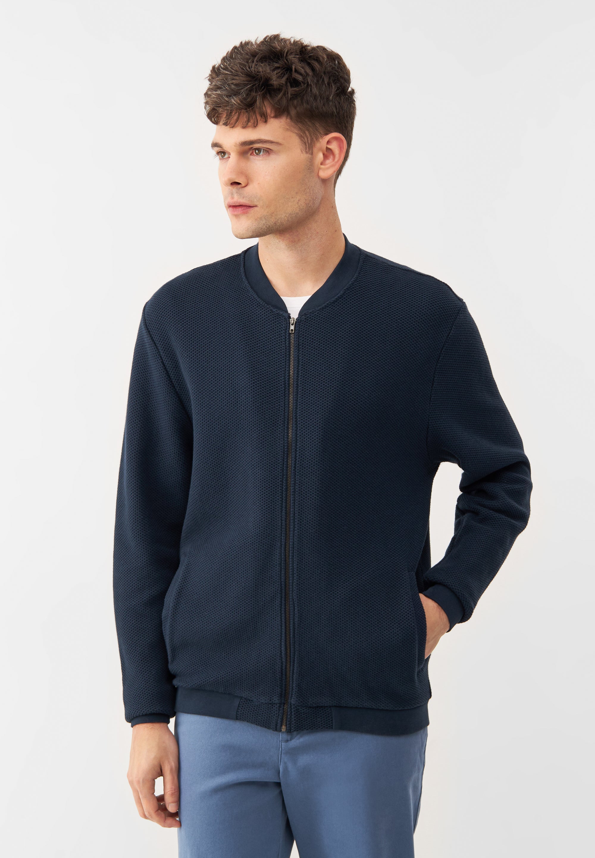Givn Berlin Strukturierte Blousonjacke GBCARTER aus Bio-Baumwolle Jacket Dark Blue (Structure)