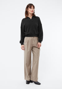 Givn Berlin Sweater GBRESA aus recycelter Baumwolle mit Kragen Sweater Dark Grey