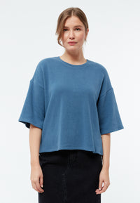 Givn Berlin Sweater GBSELMA aus recycelter Baumwolle Sweater Distant Blue