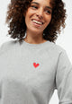 Givn Berlin Sweater GBYARA (Heart) aus Bio-Baumwolle mit Stickerei Sweater Grey Melange