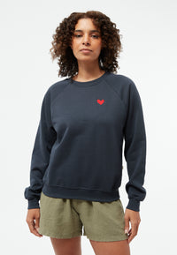 Givn Berlin Sweater GBYARA (Heart) aus Bio-Baumwolle mit Stickerei Sweater Midnight Blue