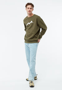 Givn Berlin Sweatshirt GBCEDRICO mit Aufdruck aus weicher Bio-Baumwolle Sweater Khaki