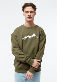 Givn Berlin Sweatshirt GBCEDRICO mit Aufdruck aus weicher Bio-Baumwolle Sweater Khaki