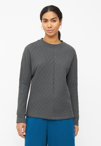 Givn Berlin Sweatshirt WILLOW aus Bio-Baumwolle Sweater Shadow Grey (Lines)