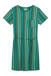 Givn Berlin T-Shirt-Kleid LIVIA aus LENZING™ ECOVERO™ Dress Green / Orange (Stripes)