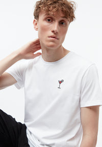 Givn Berlin T-Shirt GBCOLBY (COCKTAIL) aus Bio-Baumwolle mt Stickerei T-Shirt White