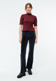 Givn Berlin T-Shirt GBGINETTA aus Bio-Baumwoll Rippjersey T-Shirt Burgundy (Rib)