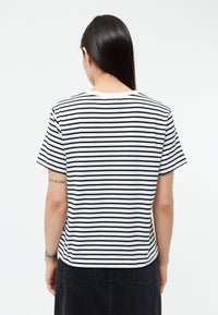 Givn Berlin T-Shirt GBJULIA (HEART) aus Bio-Baumwolle mit Stickerei T-Shirt Black / White (Stripes)