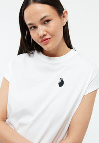 Givn Berlin T-Shirt GBLAILA (ANGRY CAT) aus Bio-Baumwolle mit Stickerei T-Shirt White