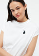 Givn Berlin T-Shirt GBLAILA (ANGRY CAT) aus Bio-Baumwolle mit Stickerei T-Shirt White