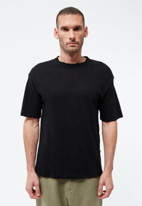 Givn Berlin T-Shirt GBLASSE aus Baumwoll-Leinen Mix T-Shirt Black (Linen)