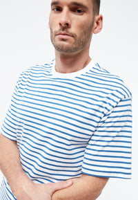Givn Berlin T-Shirt GBLASSE aus Bio-Baumwolle T-Shirt Blazing Blue / White (Stripes)