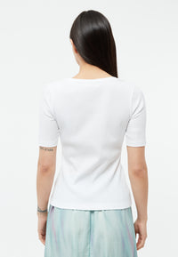 Givn Berlin Top GBANAIS aus Bio-Baumwoll Jersey T-Shirt White (Rib)