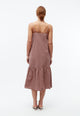 Givn Berlin Trägerkleid GBBRITNEY aus Bio-Baumwoll Seersucker Dress Light Apricot / Burgundy (Structure)