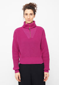 Givn Berlin Troyer-Strickpullover LUZ aus Bio-Baumwolle Sweater Berry Pink