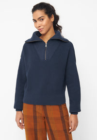 Givn Berlin Troyer-Strickpullover LUZ aus Bio-Baumwolle Sweater Midnight Blue
