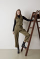 Givn Berlin Weste GBALIDA mit Teilungsnähten aus TENCEL™ Vest Khaki